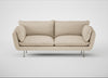 Allora 3 Seater Sofa Brushed Cotton Oat / Stainless Steel