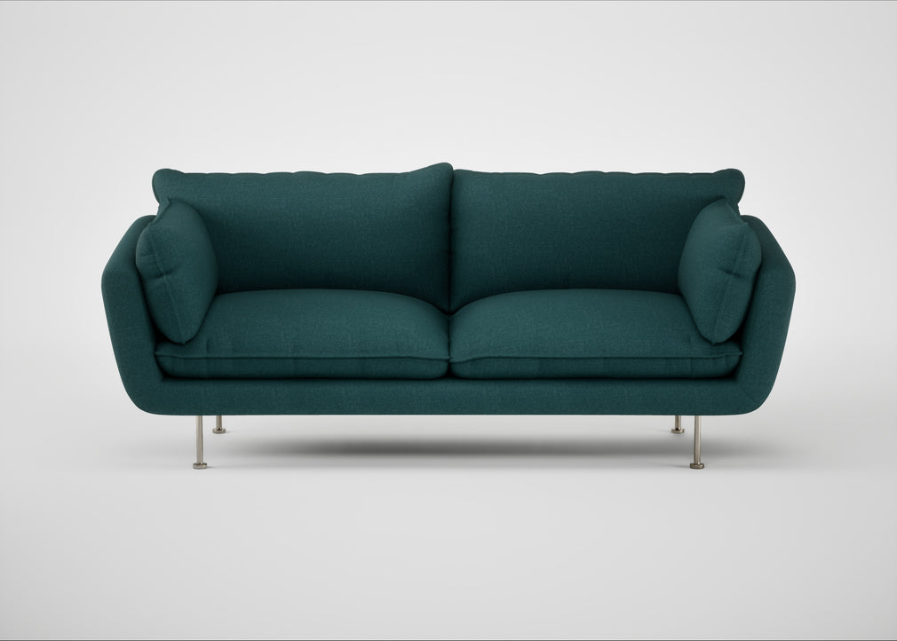 Allora 3 Seater Sofa Brushed Cotton Pine / Stainless Steel
