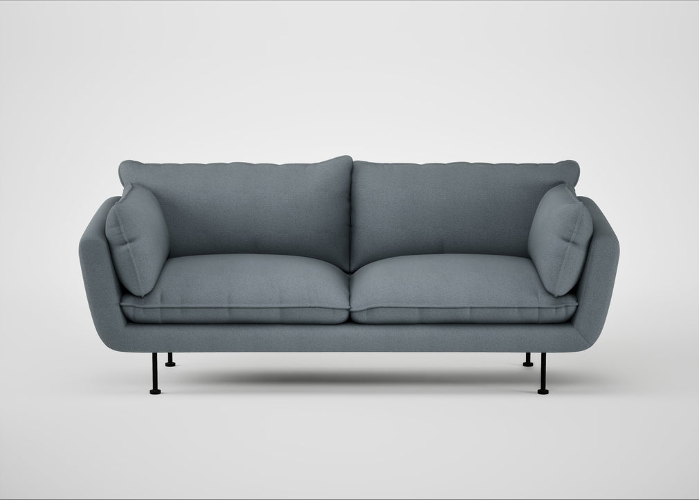 Allora 3 Seater Sofa Capelo Linen-Cotton Mineral / Black