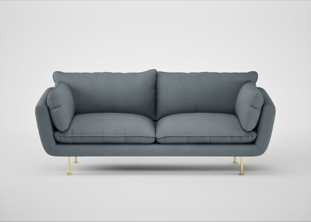 Allora 3 Seater Sofa Capelo Linen-Cotton Mineral / Brass
