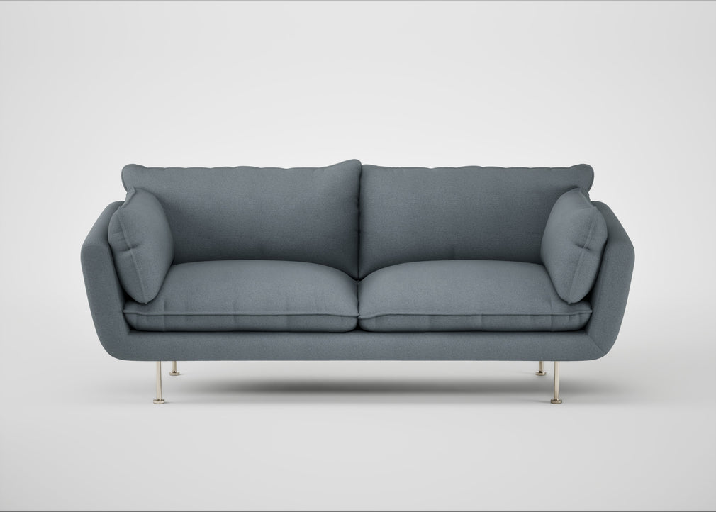 Allora 3 Seater Sofa Capelo Linen-Cotton Mineral / Stainless Steel