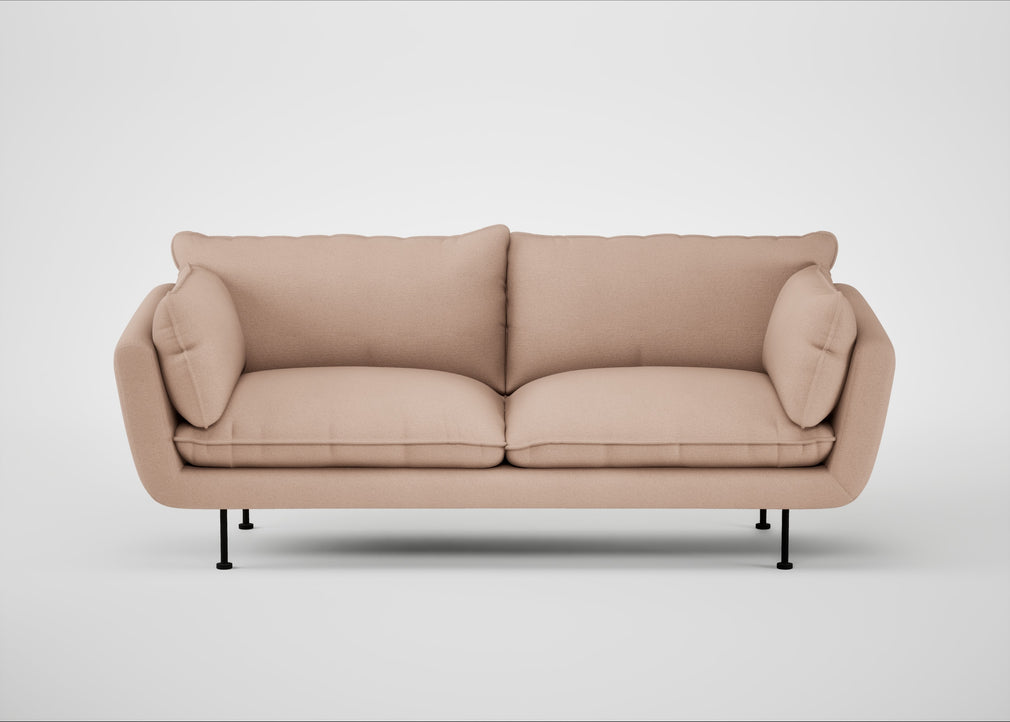 Allora 3 Seater Sofa Capelo Linen-Cotton Rosedale / Black
