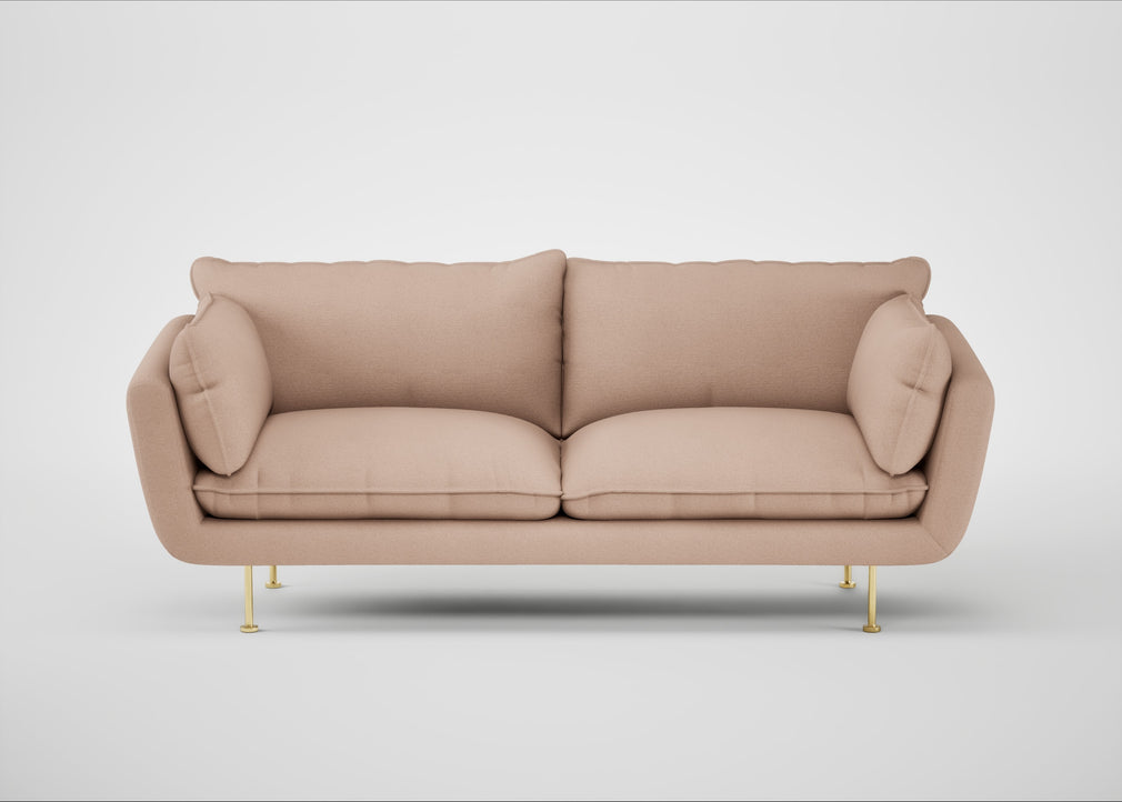 Allora 3 Seater Sofa Capelo Linen-Cotton Rosedale / Brass