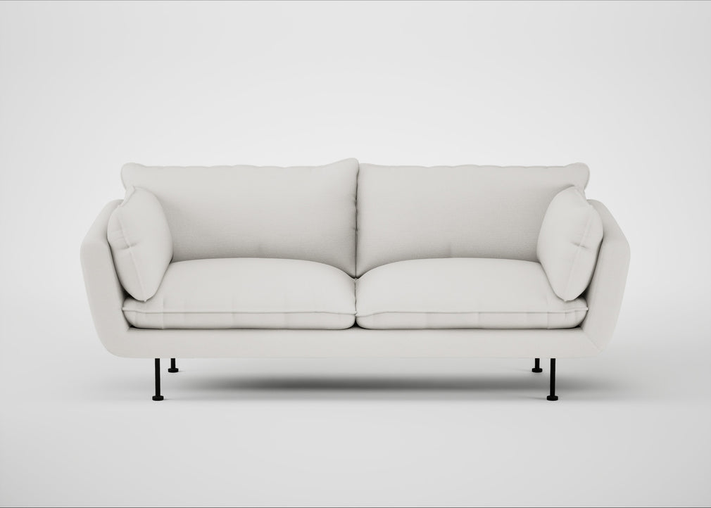 Allora 3 Seater Sofa Capelo Linen-Cotton Sea Salt / Black