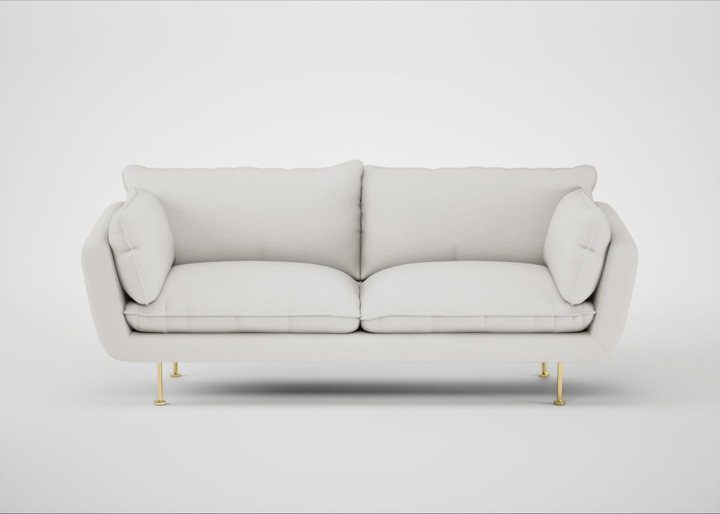 Allora 3 Seater Sofa Capelo Linen-Cotton Sea Salt / Brass