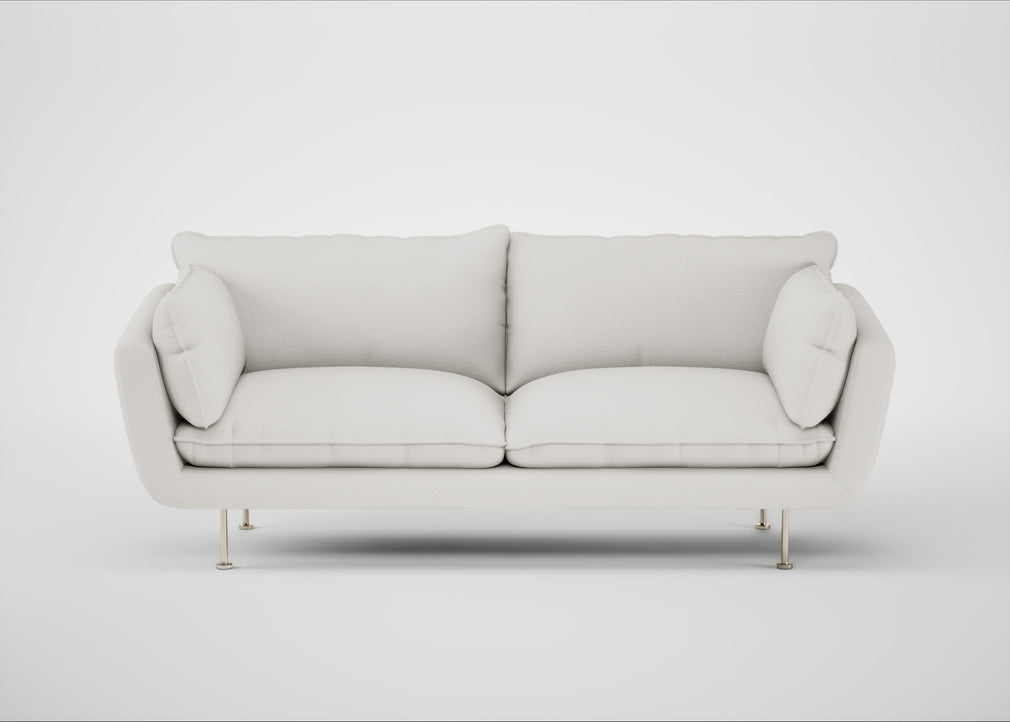 Allora 3 Seater Sofa Capelo Linen-Cotton Sea Salt / Stainless Steel