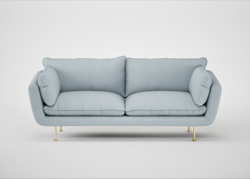 Allora 3 Seater Sofa Capelo Linen-Cotton Sea Shanty / Brass