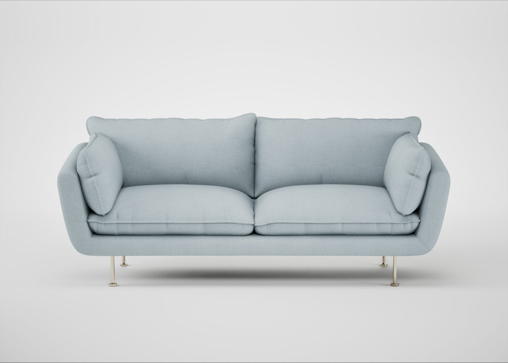 Allora 3 Seater Sofa Capelo Linen-Cotton Sea Shanty / Stainless Steel