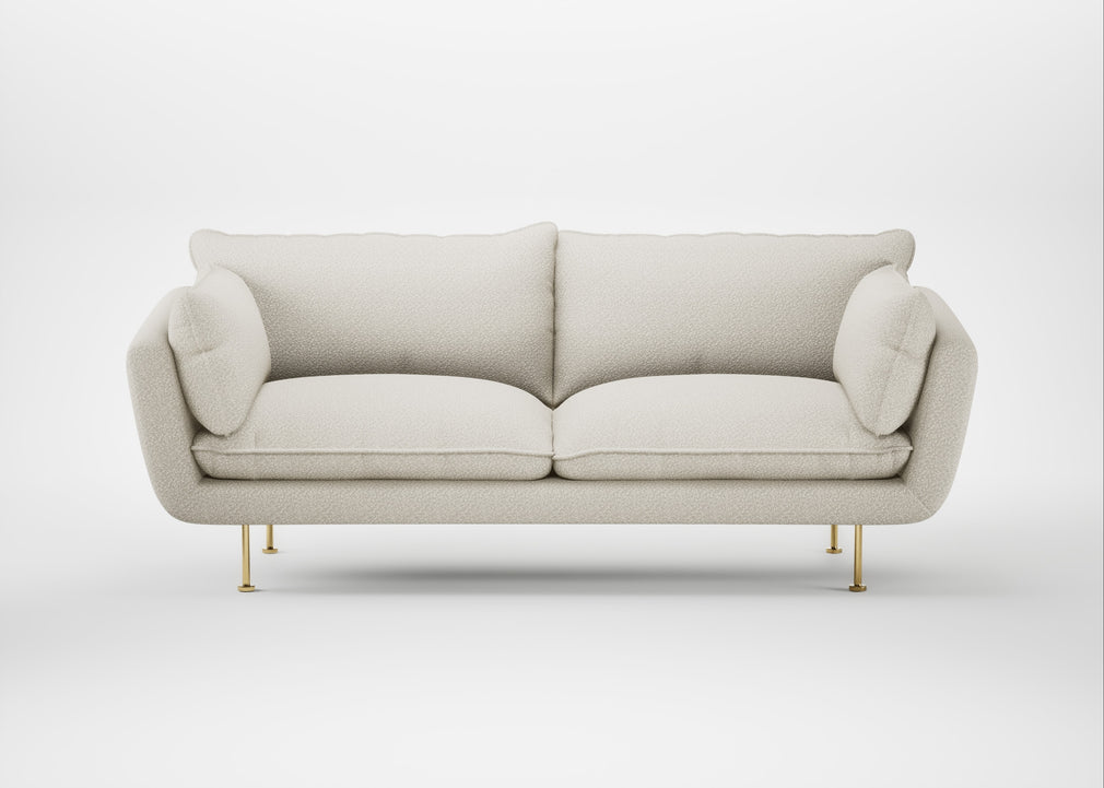 Allora 3 Seater Sofa Chunky Boucle Ecru / Brass