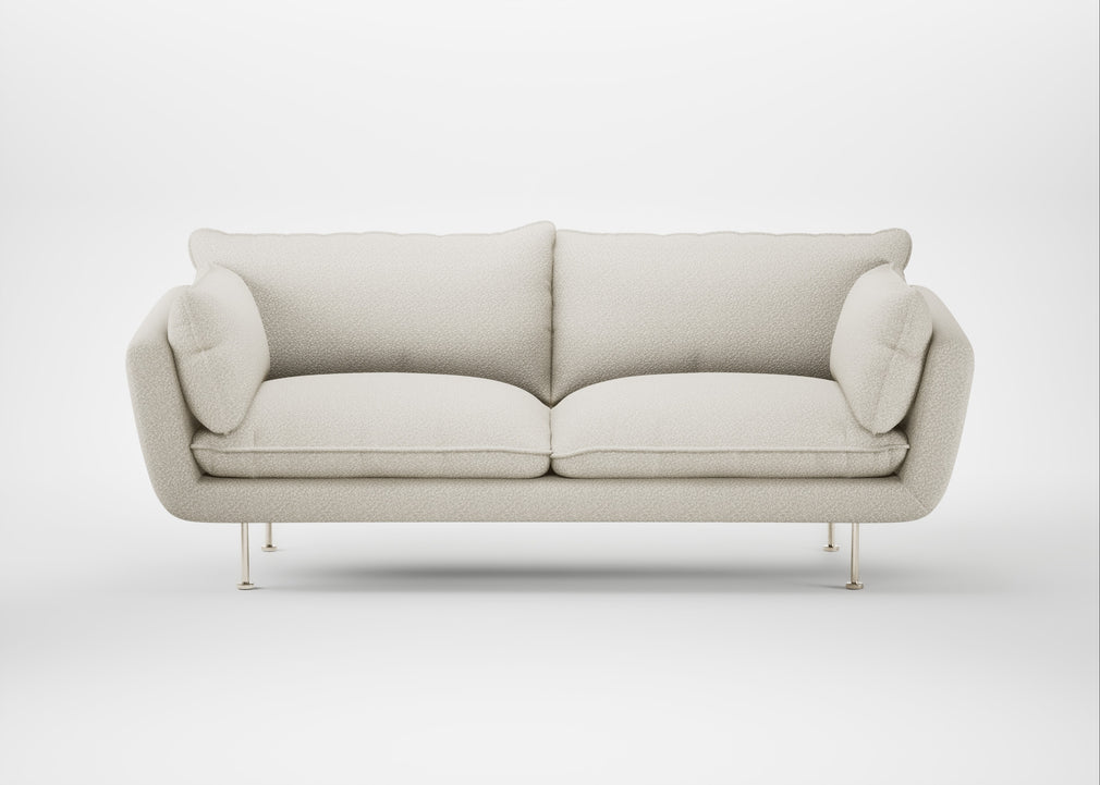 Allora 3 Seater Sofa Chunky Boucle Ecru / Stainless Steel