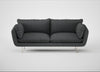 Allora 3 Seater Sofa Melton Wool Granite / Stainless Steel