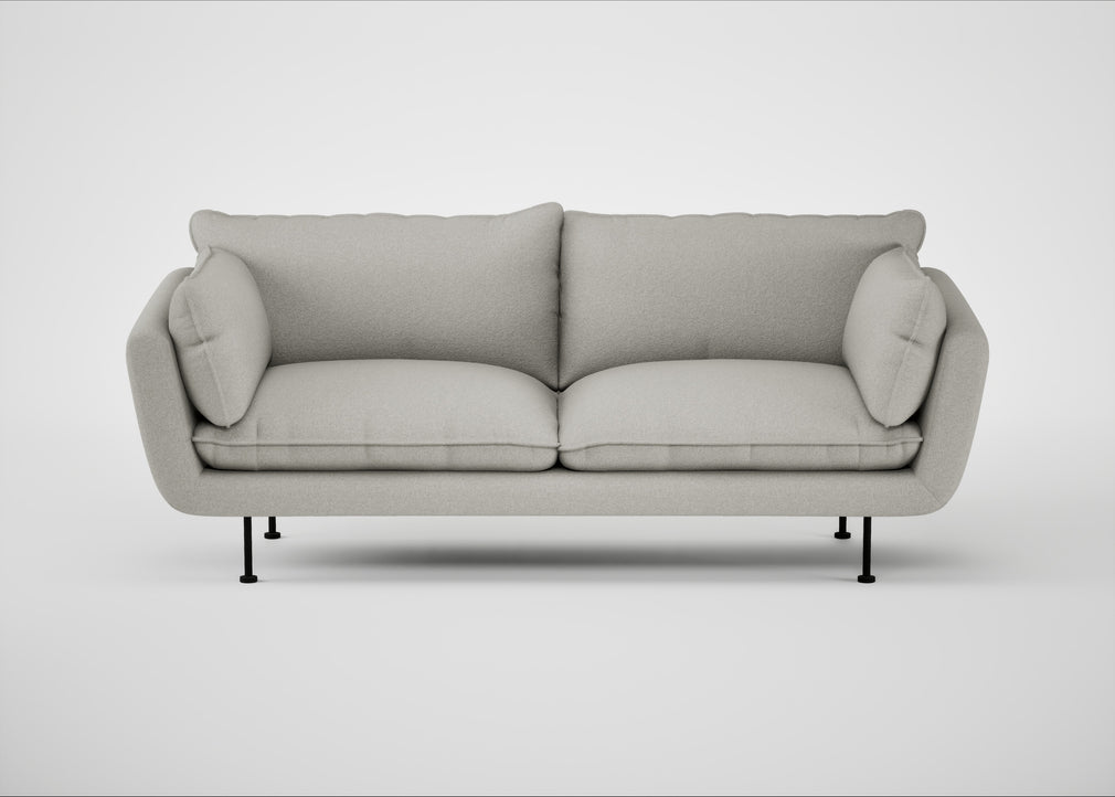 Allora 3 Seater Sofa Melton Wool Limestone / Black