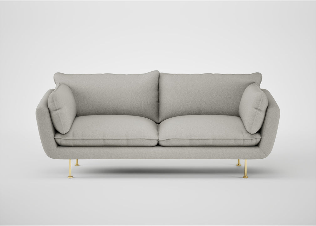 Allora 3 Seater Sofa Melton Wool Limestone / Brass