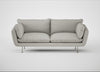 Allora 3 Seater Sofa Melton Wool Limestone / Stainless Steel
