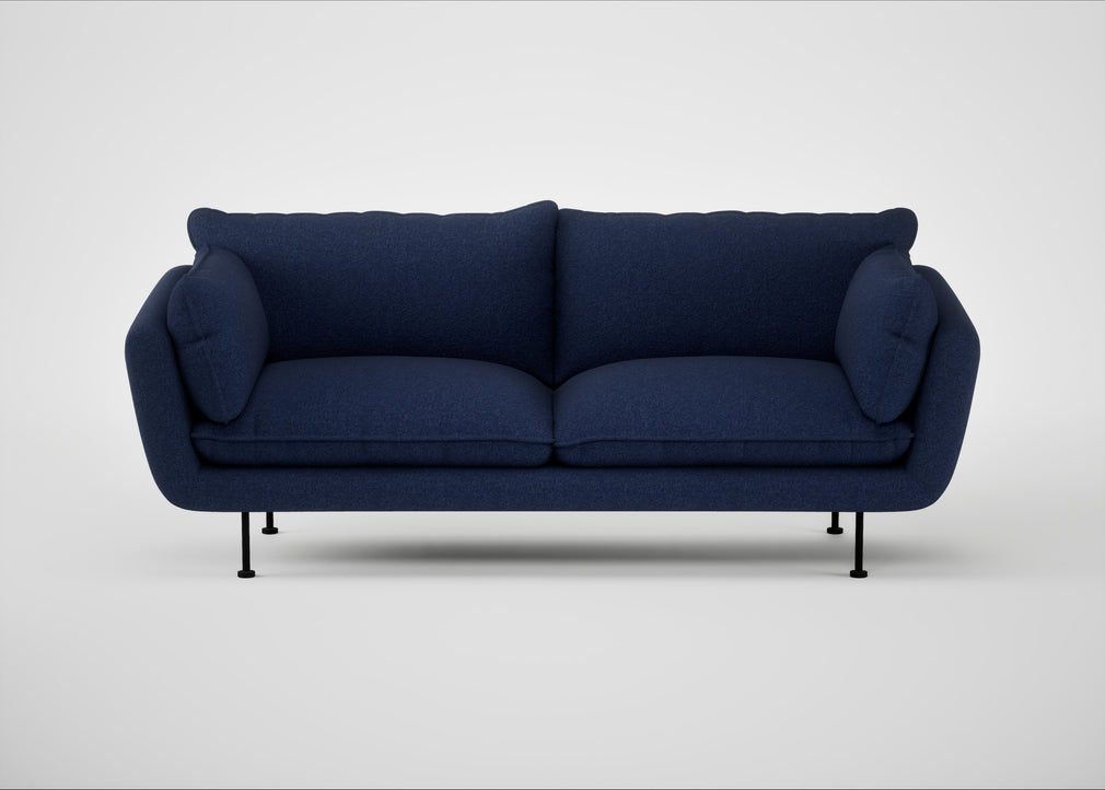 Allora 3 Seater Sofa Melton Wool New Navy / Black