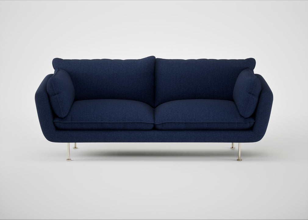 Allora 3 Seater Sofa Melton Wool New Navy / Stainless Steel