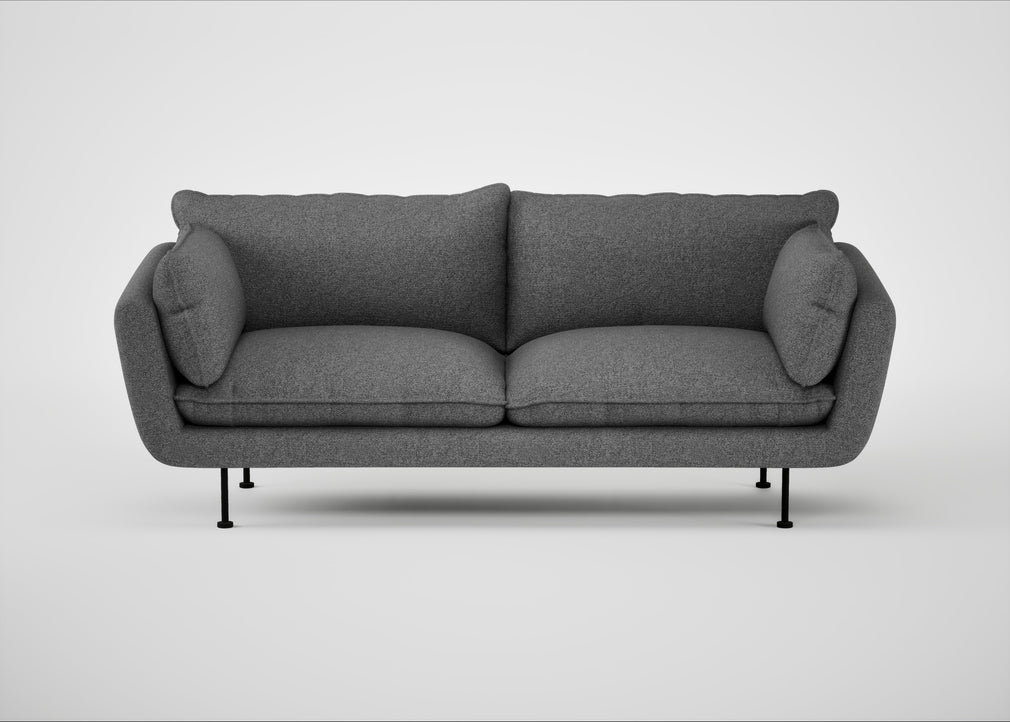 Allora 3 Seater Sofa Melton Wool Shale / Black