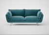 Allora 3 Seater Sofa Smart Luxe Velvet Airforce Blue / Stainless Steel