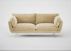 Allora 3 Seater Sofa Smart Luxe Velvet Biscuit / Stainless Steel