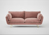 Allora 3 Seater Sofa Smart Luxe Velvet Dusky Pink / Brass