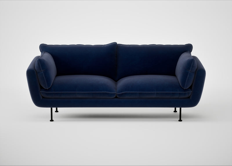 Allora 3 Seater Sofa Smart Luxe Velvet Midnight / Black
