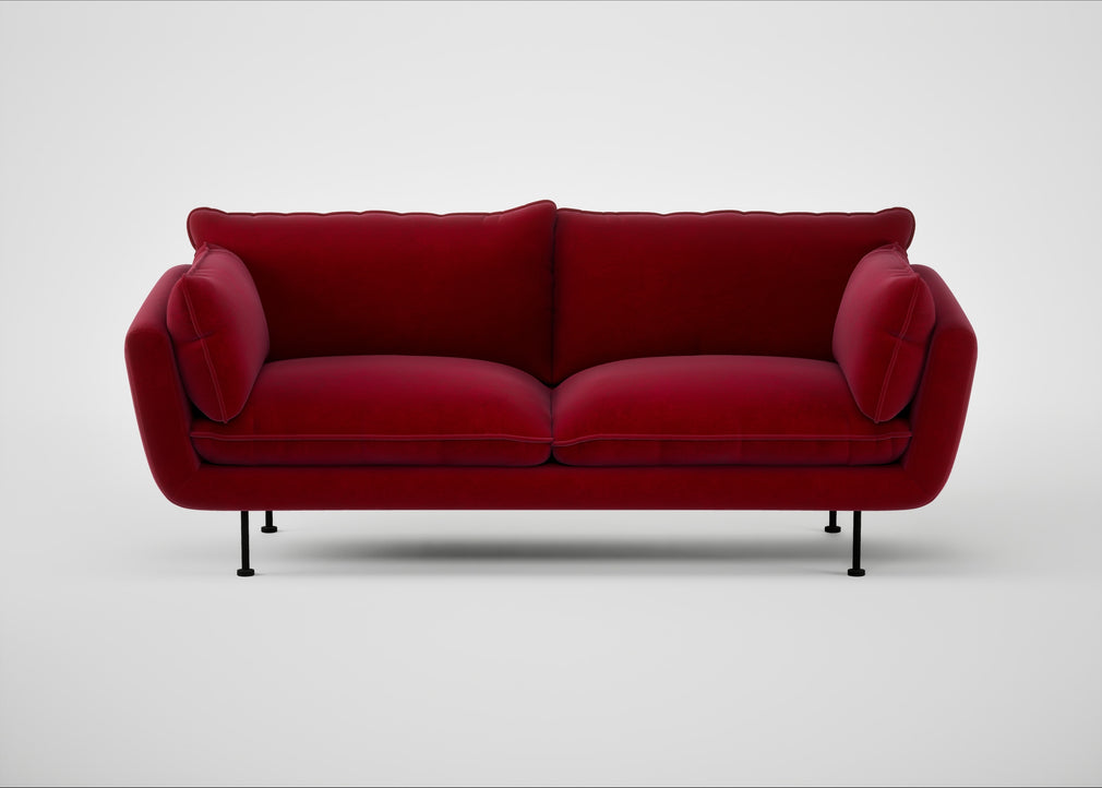 Allora 3 Seater Sofa Smart Luxe Velvet Mulberry / Black