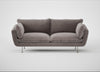 Allora 3 Seater Sofa Smart Luxe Velvet Mushroom / Stainless Steel