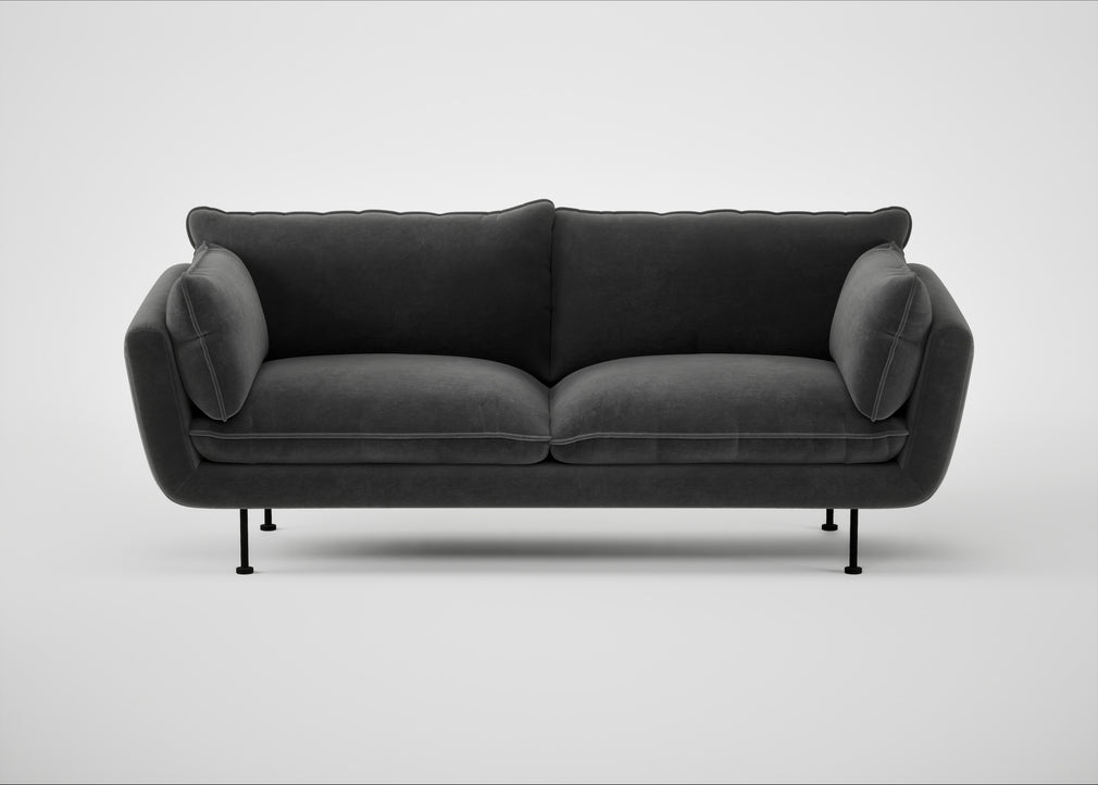 Allora 3 Seater Sofa Smart Luxe Velvet Nickel / Black