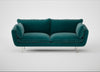 Allora 3 Seater Sofa Smart Luxe Velvet Ocean Green / Stainless Steel