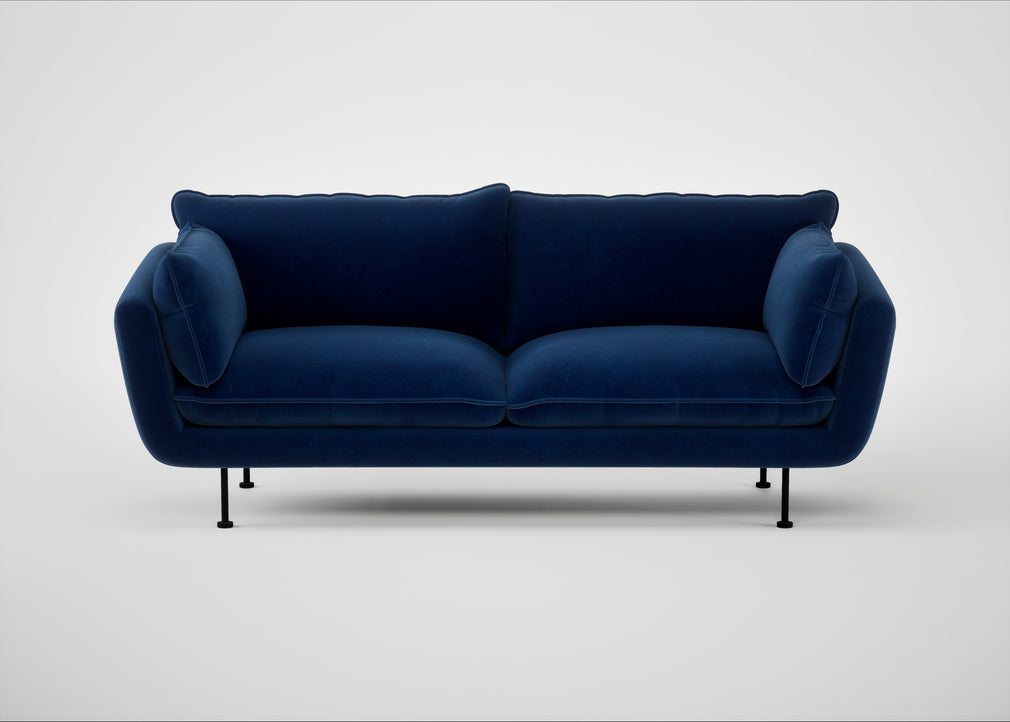Allora 3 Seater Sofa Smart Velvet Dusk / Black