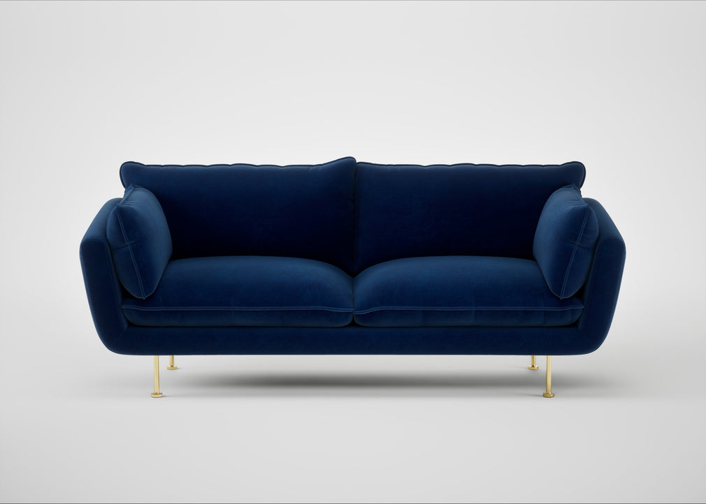 Allora 3 Seater Sofa Smart Velvet Dusk / Brass