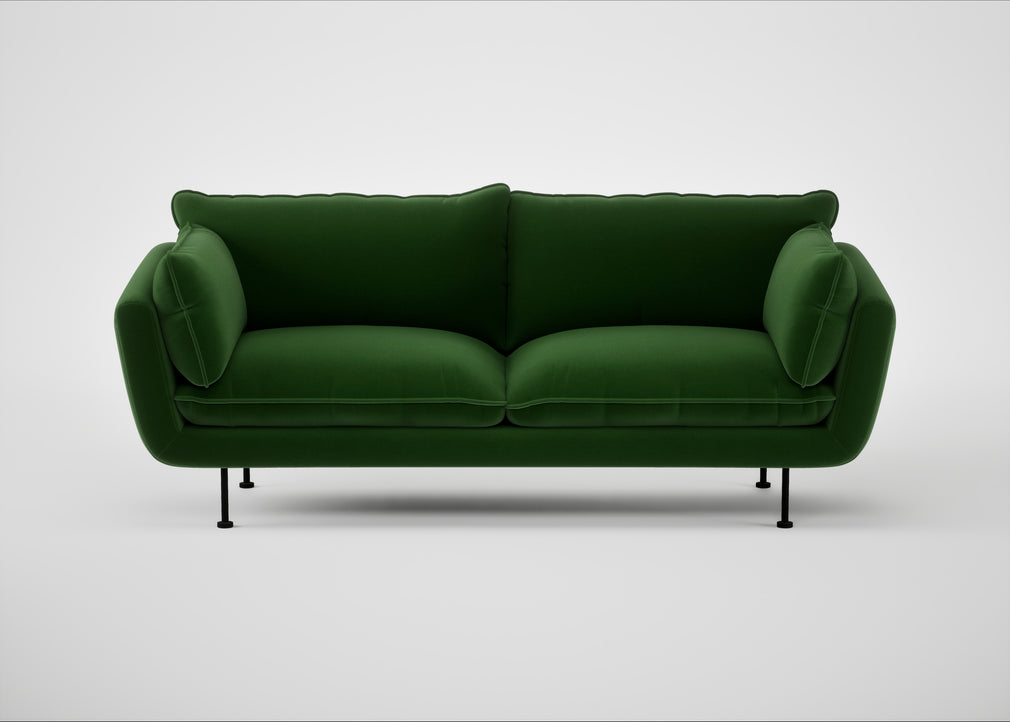 Allora 3 Seater Sofa Smart Velvet Forest / Black