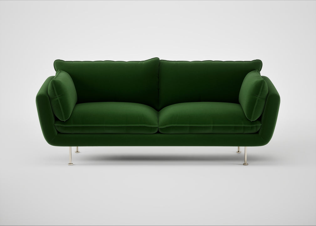 Allora 3 Seater Sofa Smart Velvet Forest / Stainless Steel
