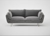 Allora 3 Seater Sofa Smart Velvet Mercury / Stainless Steel