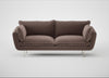 Allora 3 Seater Sofa Smart Velvet Mouse / Stainless Steel