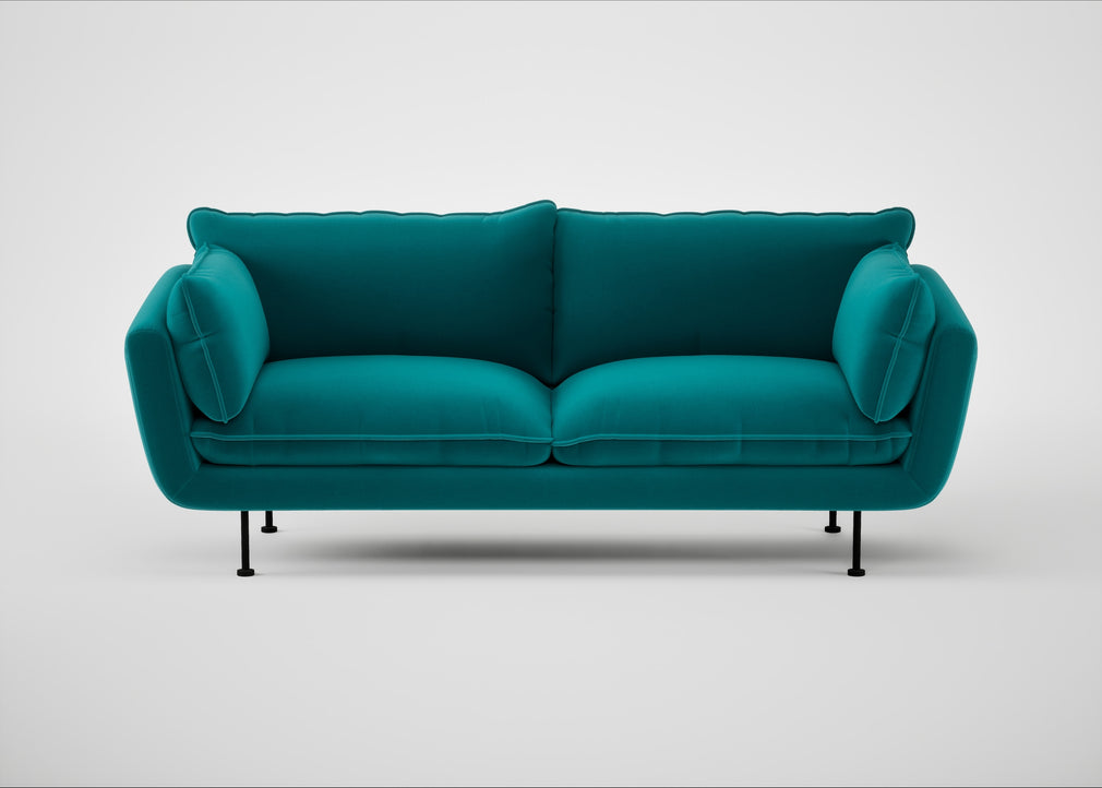 Allora 3 Seater Sofa Smart Velvet Petrol / Black