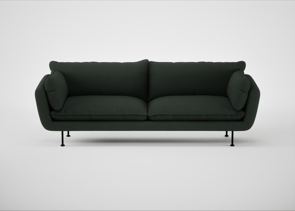 Allora 4 Seater Sofa Boucle Fern / Black
