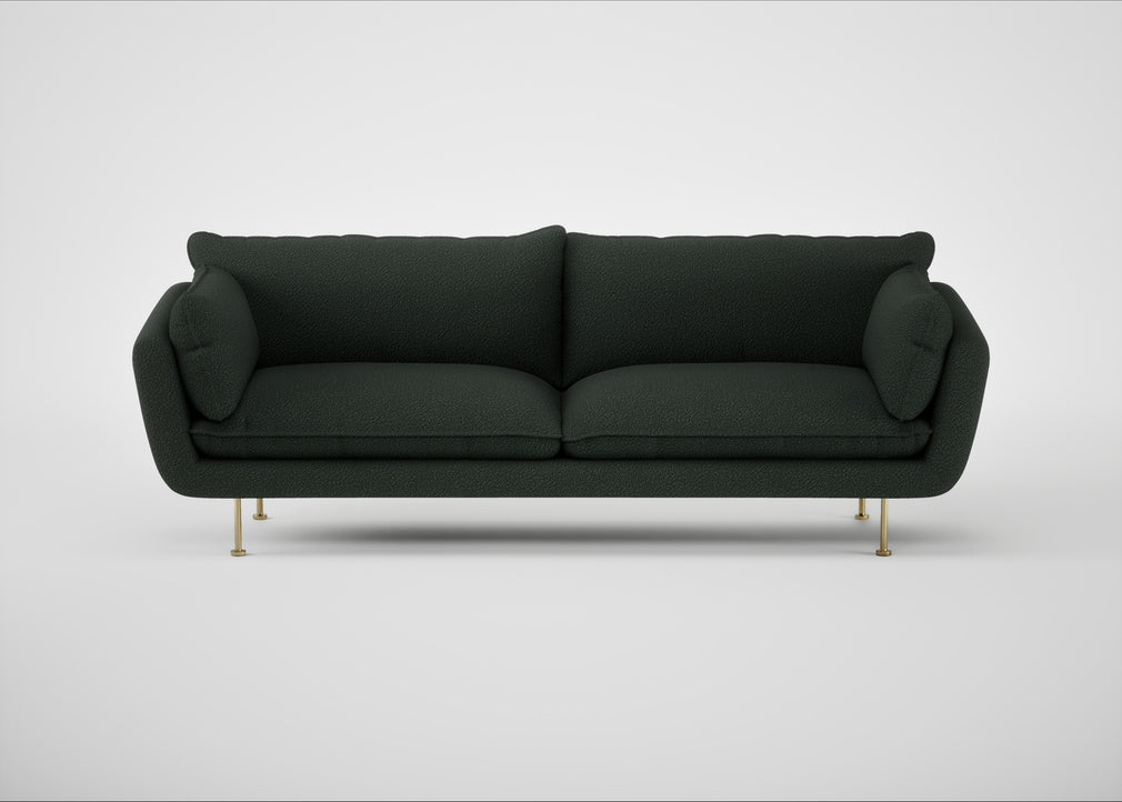 Allora 4 Seater Sofa Boucle Fern / Brass