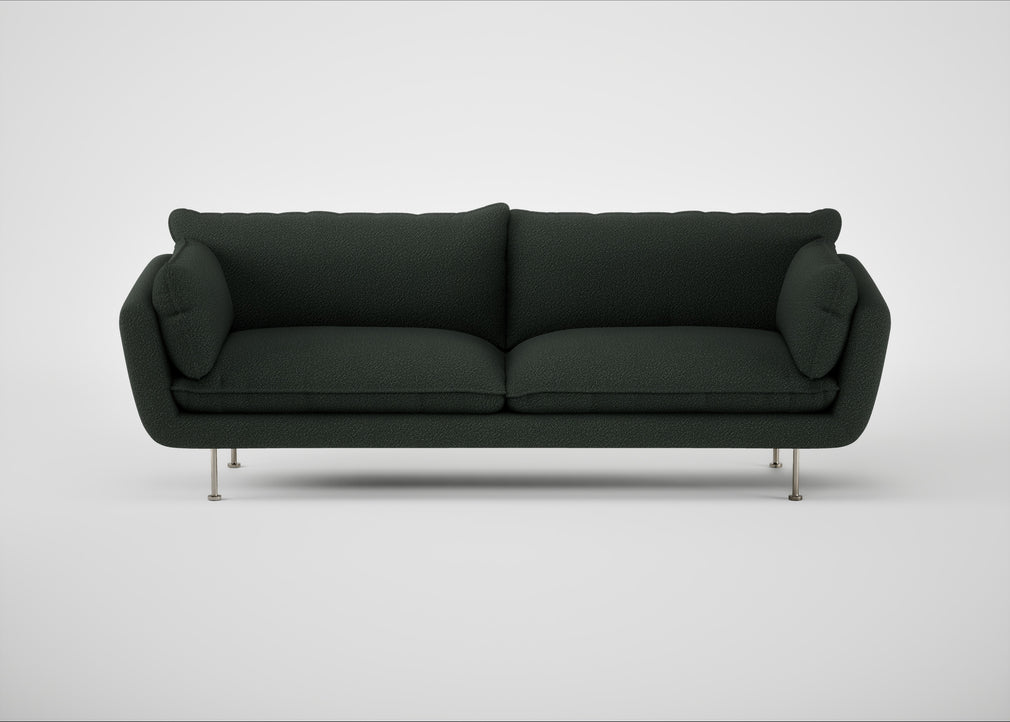 Allora 4 Seater Sofa Boucle Fern / Stainless Steel