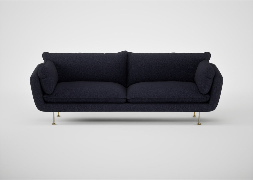 Allora 4 Seater Sofa Boucle Indigo / Brass
