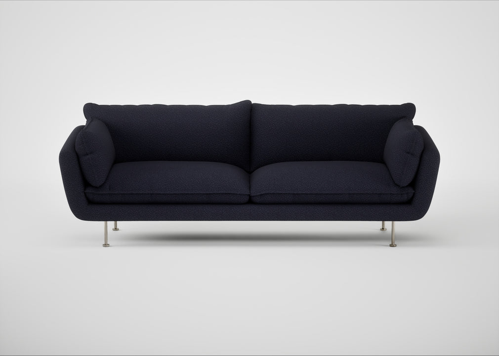 Allora 4 Seater Sofa Boucle Indigo / Stainless Steel