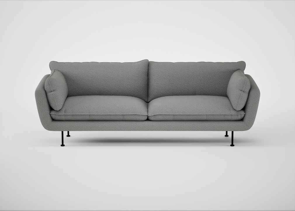 Allora 4 Seater Sofa Boucle Steel / Black