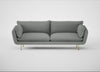 Allora 4 Seater Sofa Boucle Steel / Brass