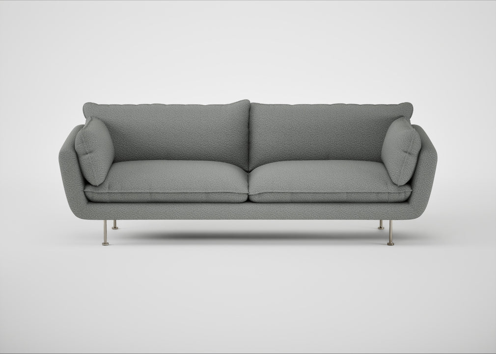 Allora 4 Seater Sofa Boucle Steel / Stainless Steel