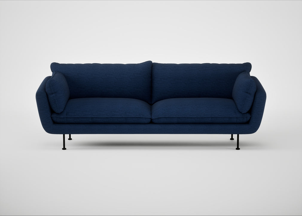 Allora 4 Seater Sofa Broad Weave Lagoon / Black