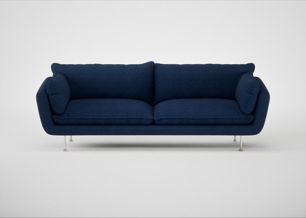 Allora 4 Seater Sofa Broad Weave Lagoon / Stainless Steel