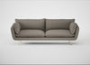 Allora 4 Seater Sofa Broad Weave Pebble / Brass