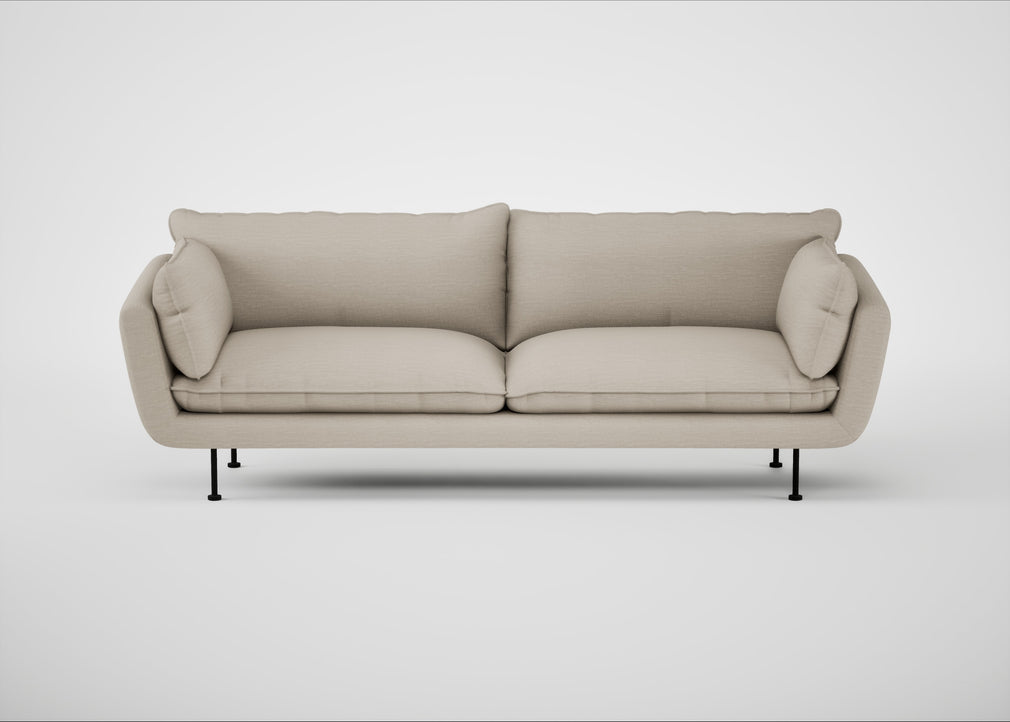 Allora 4 Seater Sofa Broad Weave Putty / Black