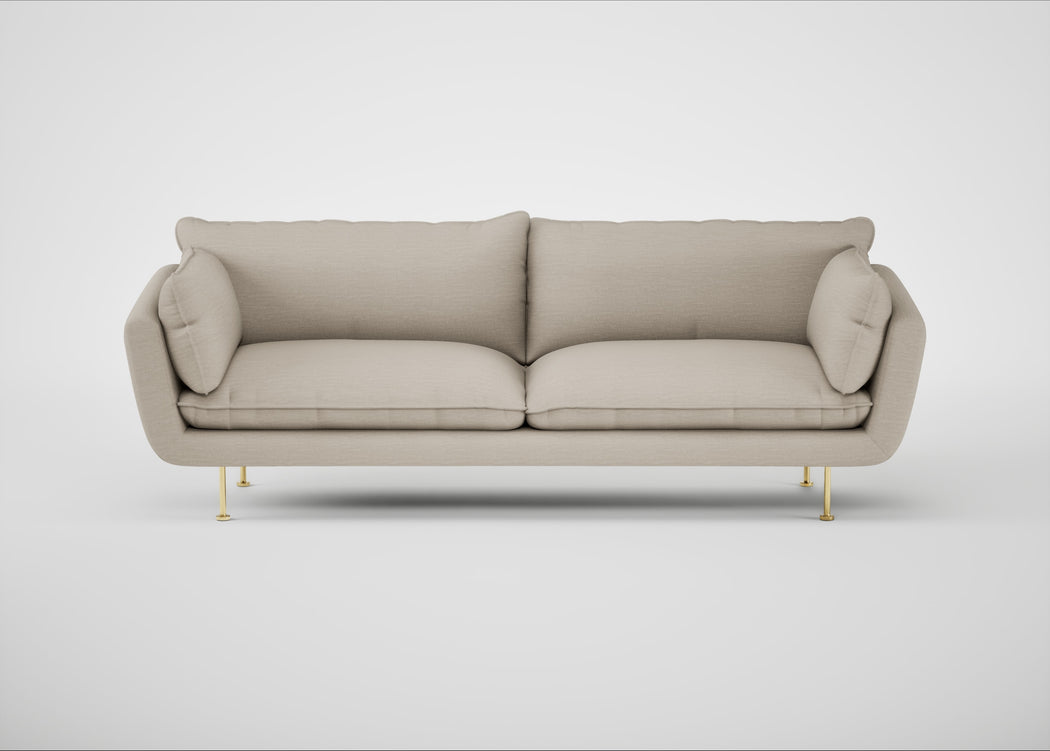 Allora 4 Seater Sofa Broad Weave Putty / Brass