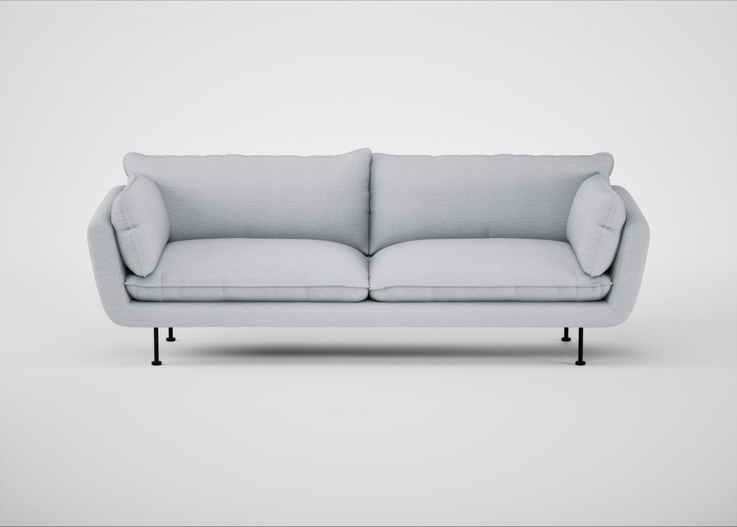 Allora 4 Seater Sofa Broad Weave Tin / Black